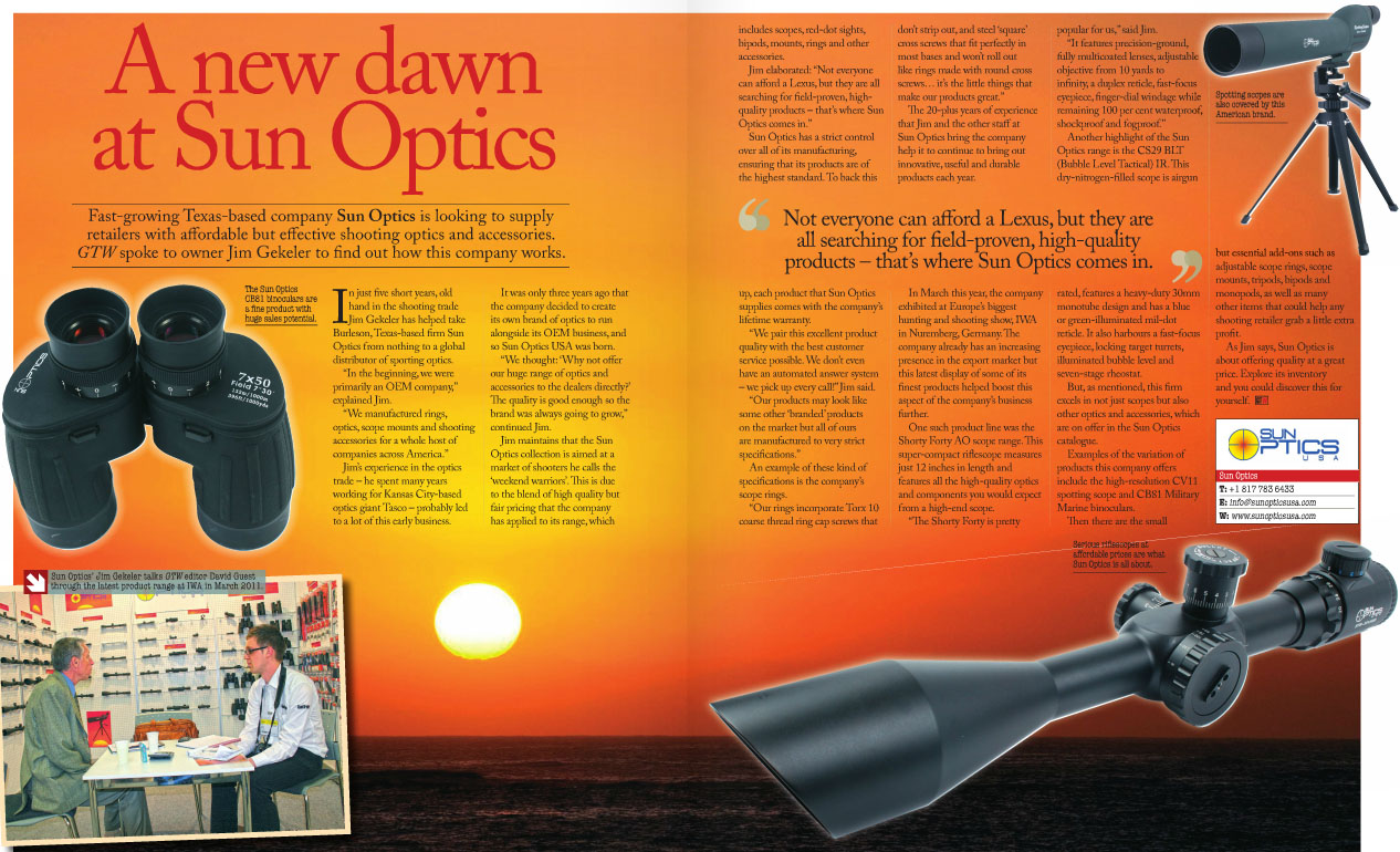 Sun Optics GunTrade World magazine Nov 2011